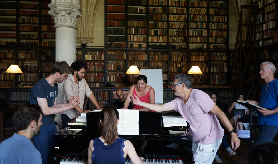session de travail sur Don Giovanni, avec Moshe Leiser et Patrice Caurier