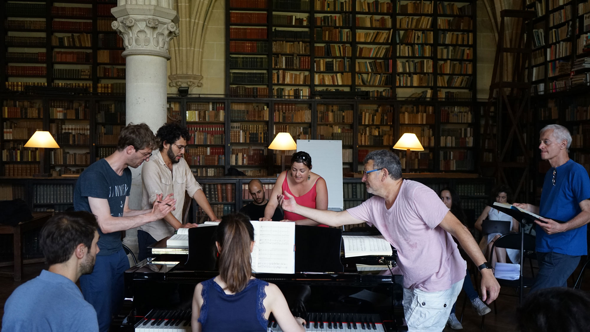 session de travail sur Don Giovanni, avec Moshe Leiser et Patrice Caurier