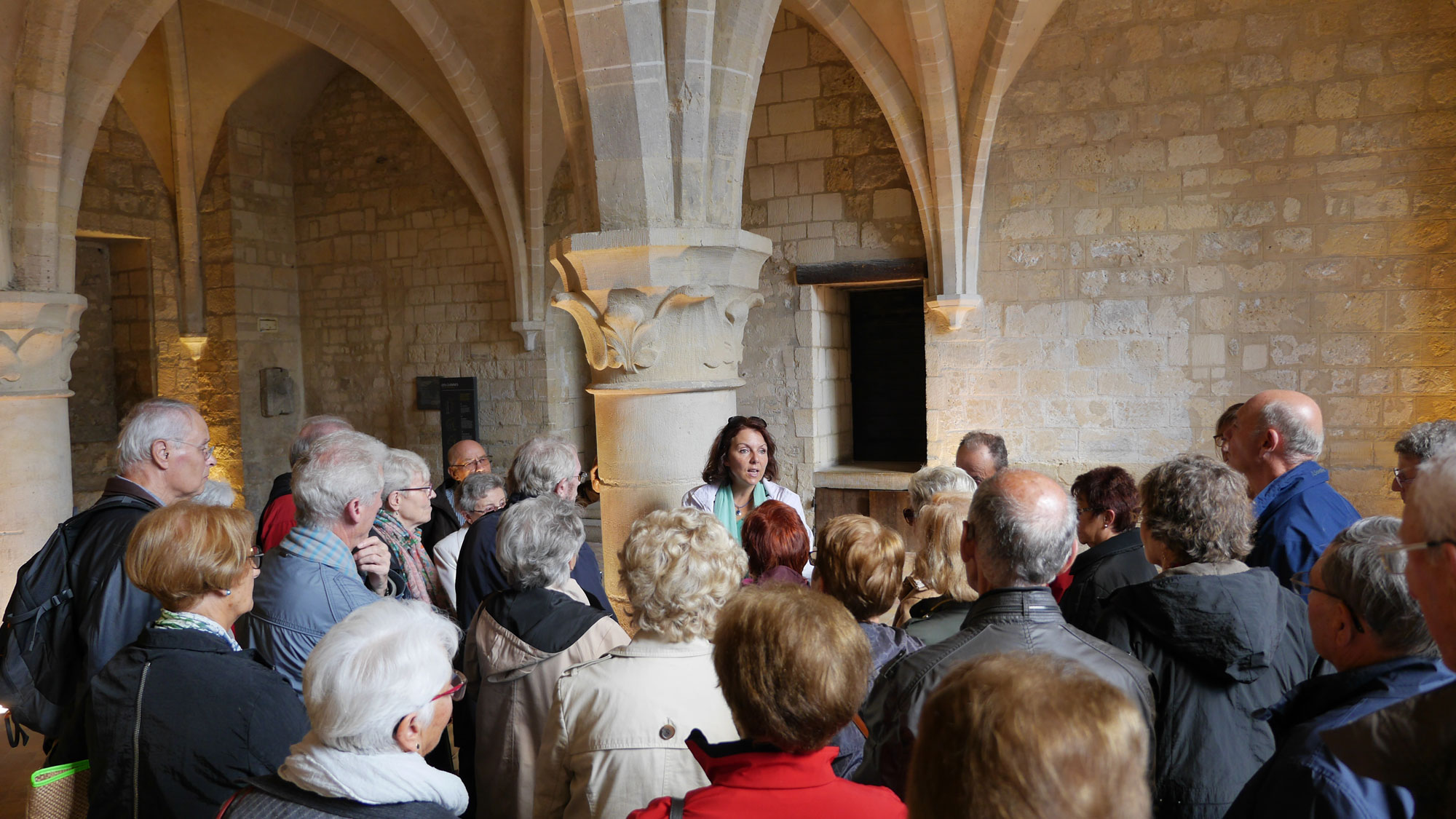 A group following a guided tour