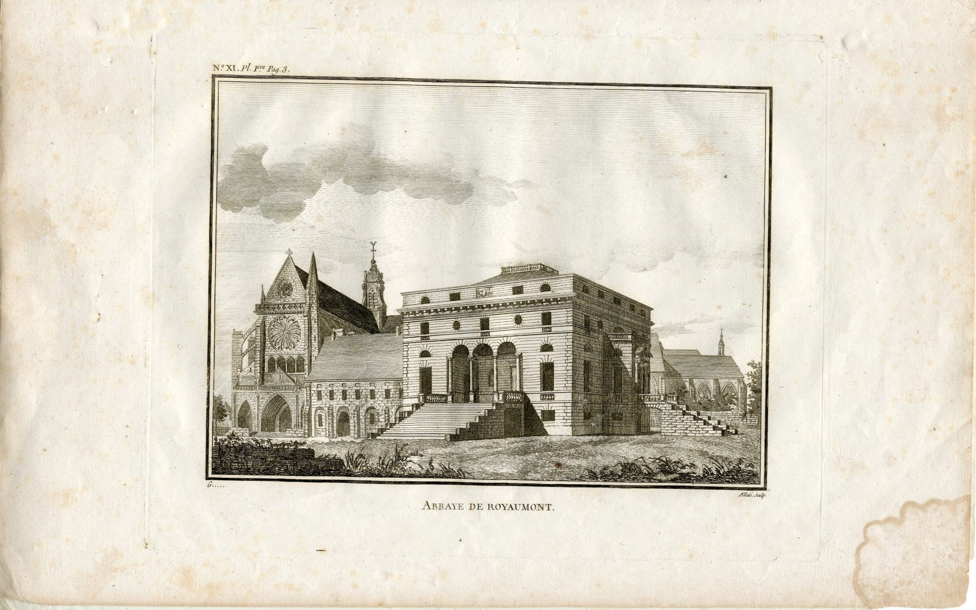Vue de l’église et du palais abbatial de Royaumont