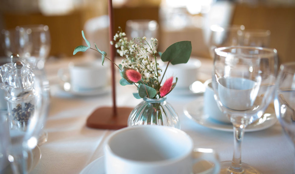 Décoration de la table du brunch de Royaumont