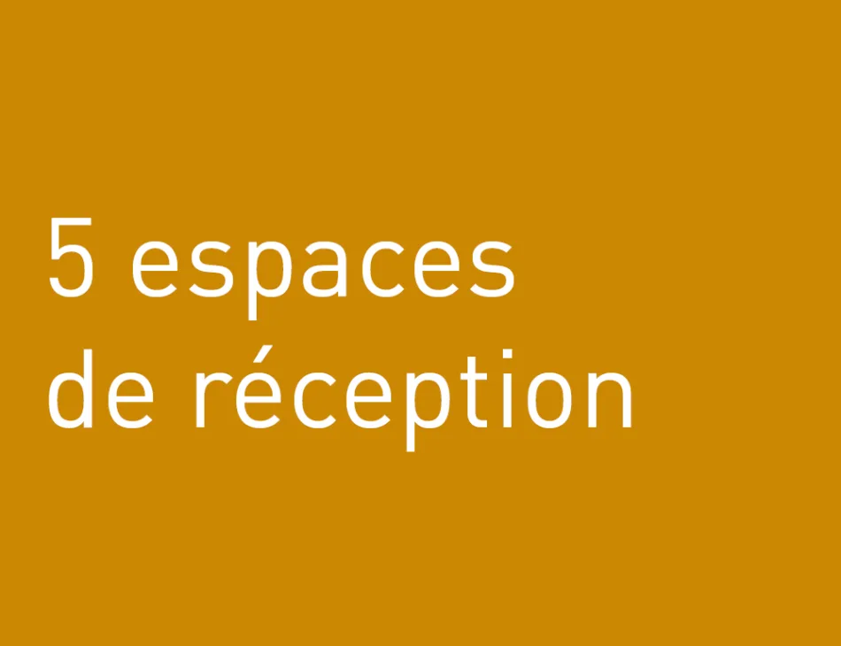 Vignette &agrave; propos des s&eacute;minaires : "5 espaces de r&eacute;ception"